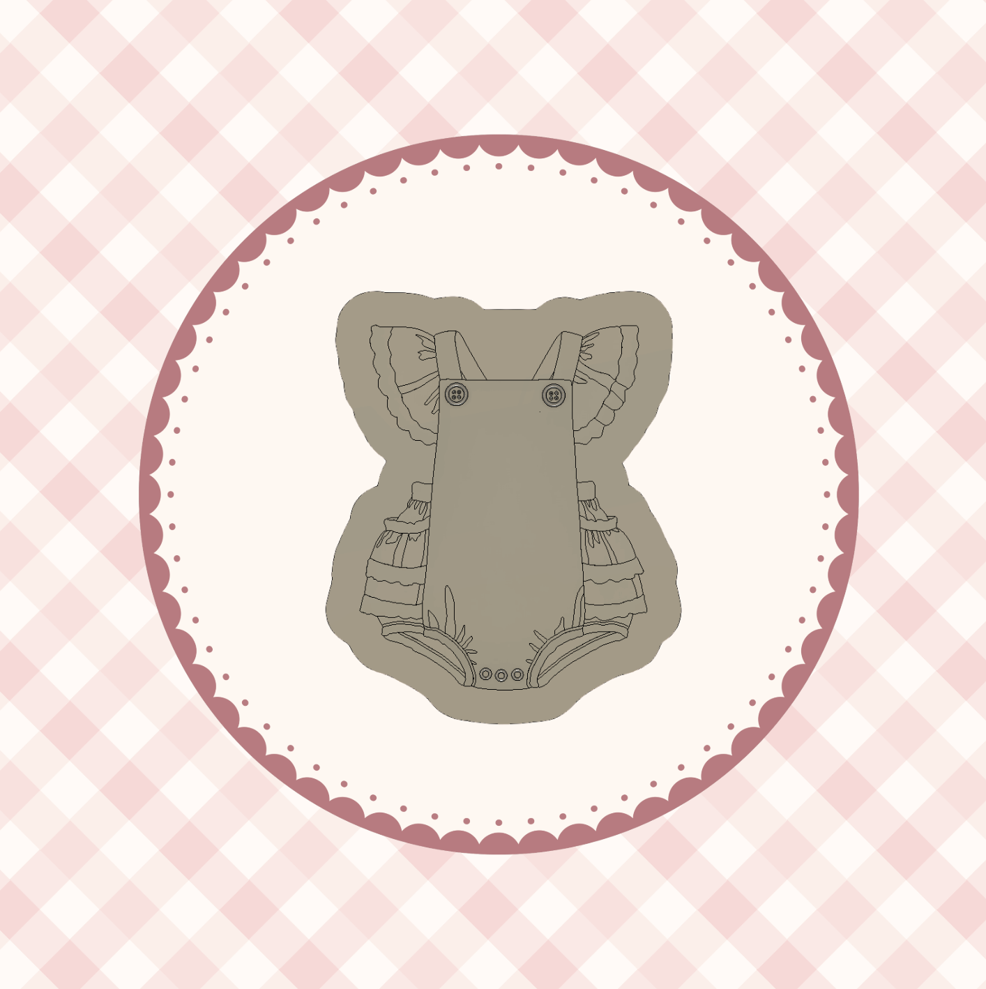 Frilly Baby Romper Cookie Cutter &amp; Stamp
