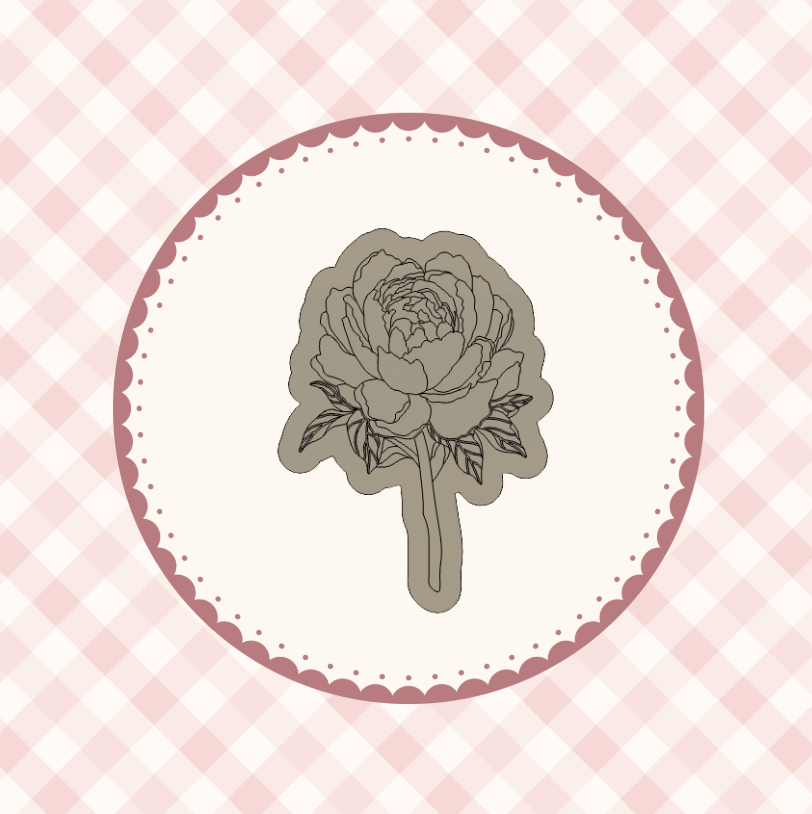 Peony Stem Cookie Cutter &amp; Stamp
