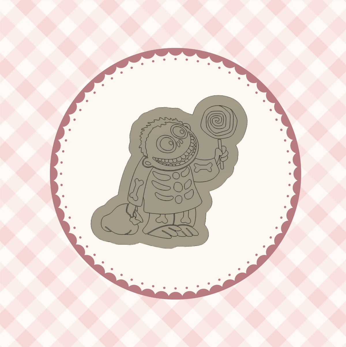 Skeleton Man Cookie Cutter &amp; Stamp