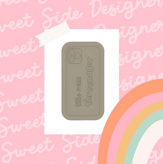 Little Miss Threenager Phone Case Digital STL File