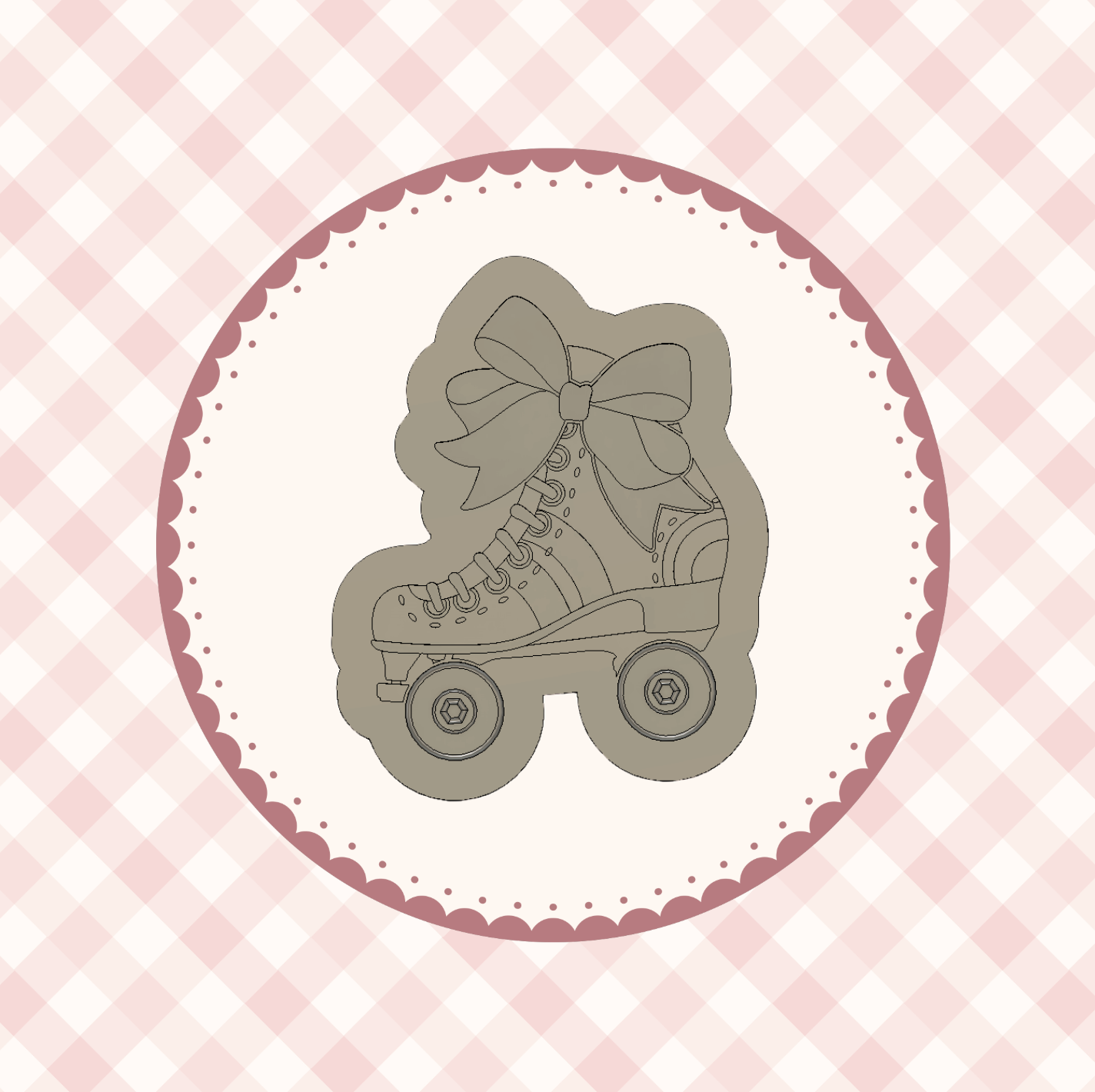 Rollerskate Cookie Cutter &amp; Stamp
