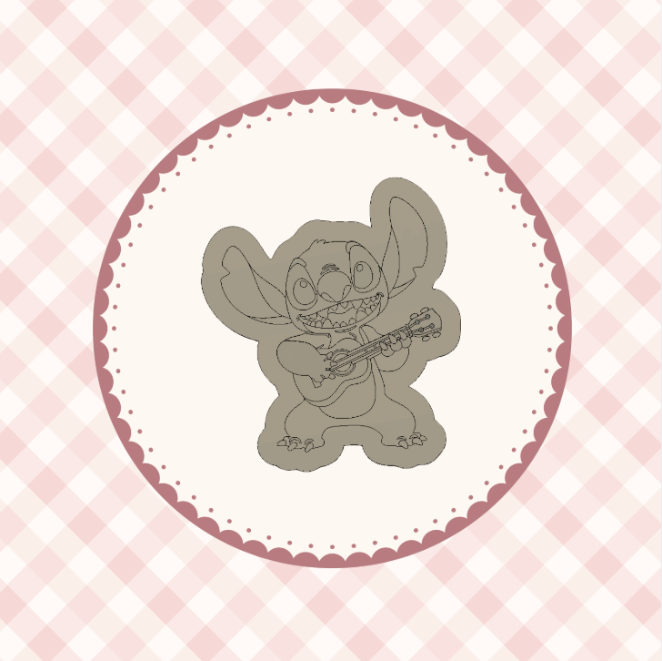 Blue Alien Playing Ukulele Cookie Cutter &amp; Stamp