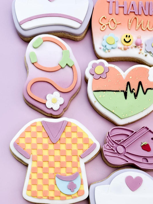 Retro Nurse Stethoscope Cookie Cutter & Stamp