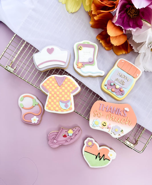 Retro Nurse Stethoscope Cookie Cutter & Stamp