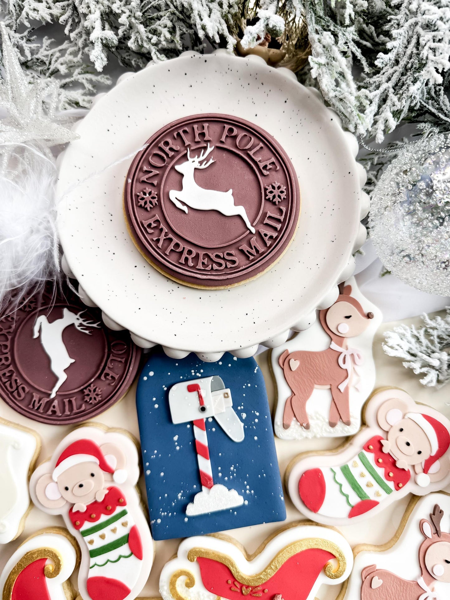 North Pole Express Mail Cookie Cutter & Stamp
