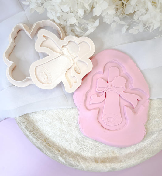 Graduation Certificate With Bow Cookie Cutter & Stamp