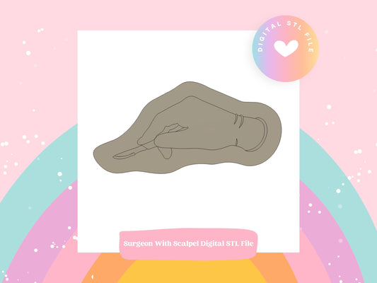 Surgeon Holding Scalpel Digital STL File