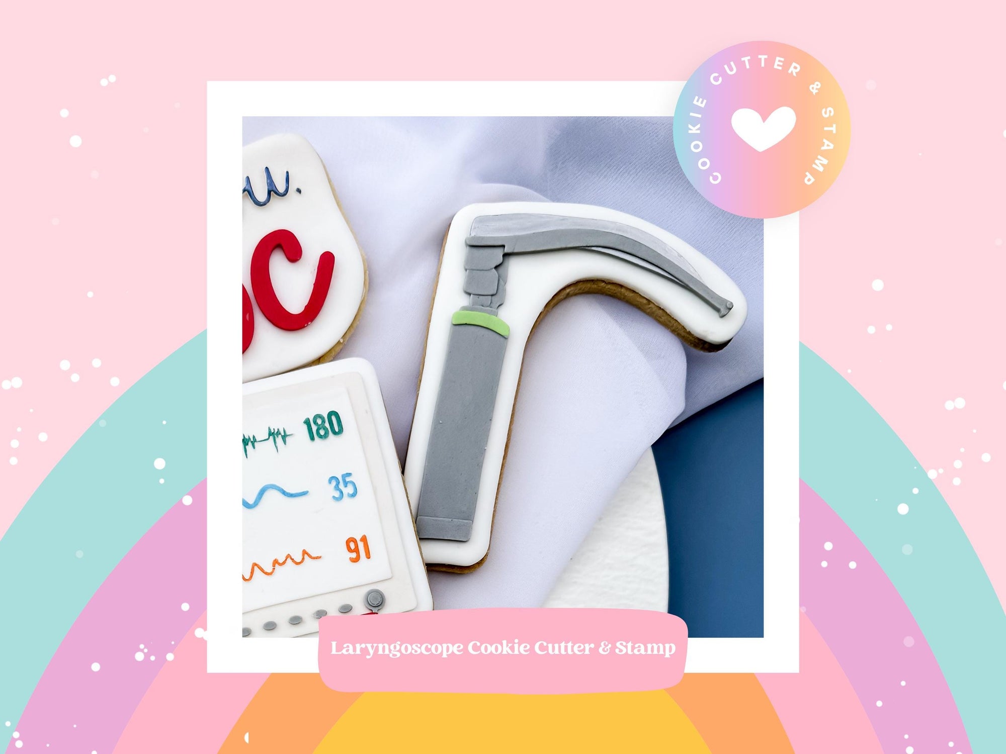 Laryngoscope Cookie Cutter &amp; Stamp