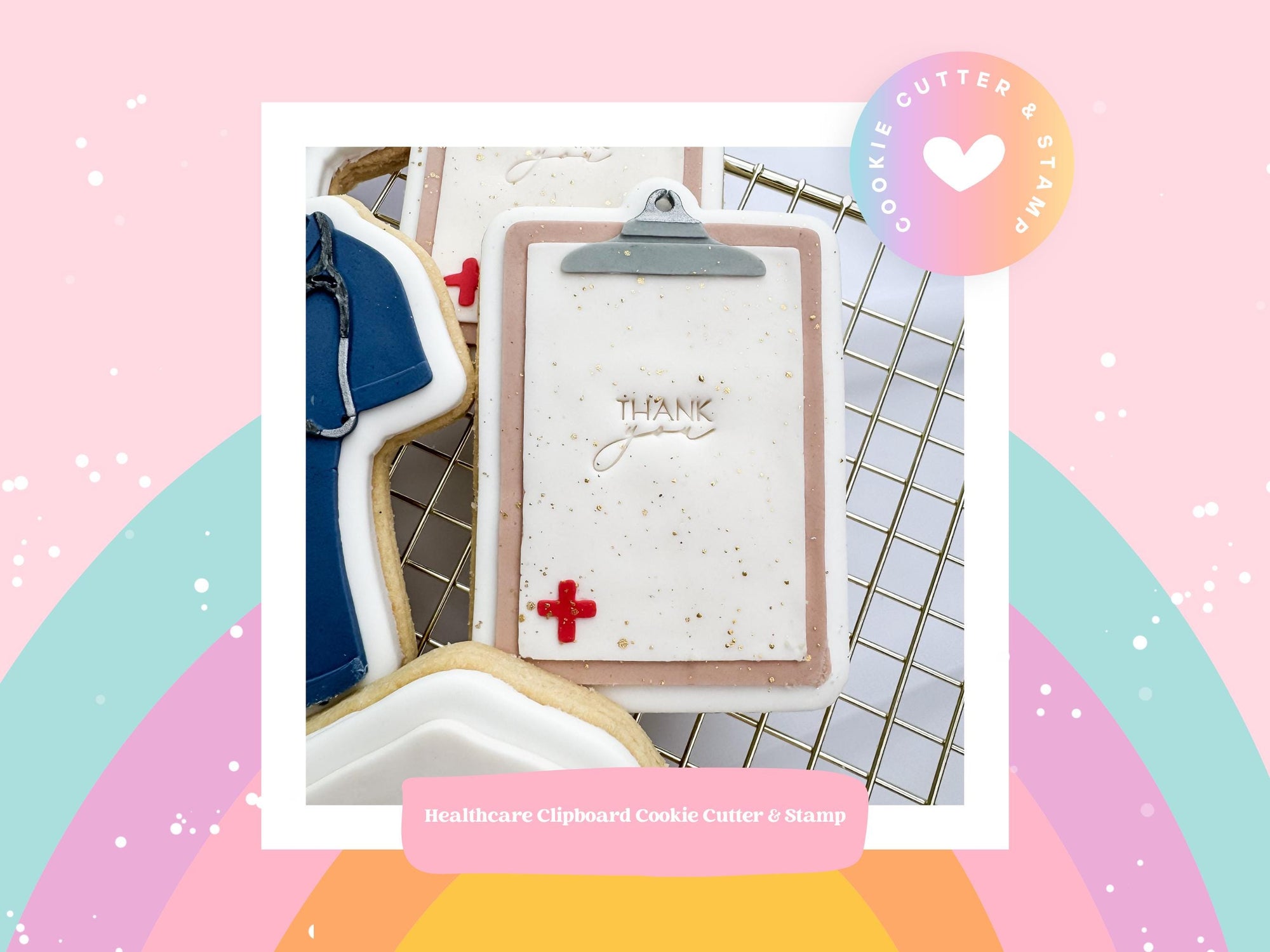 Healthcare Clipboard Cookie Stamp &amp; Cutter