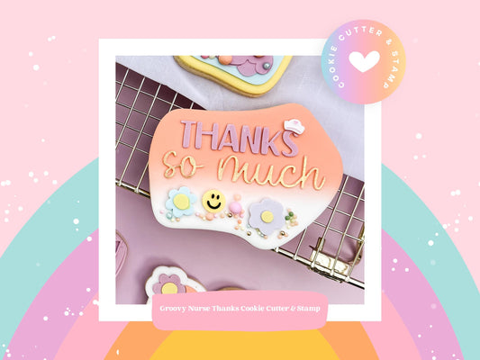 Groovy Thanks So Much Cookie Cutter & Stamp