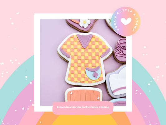Retro Nurse Scrubs Cookie Cutter & Stamp