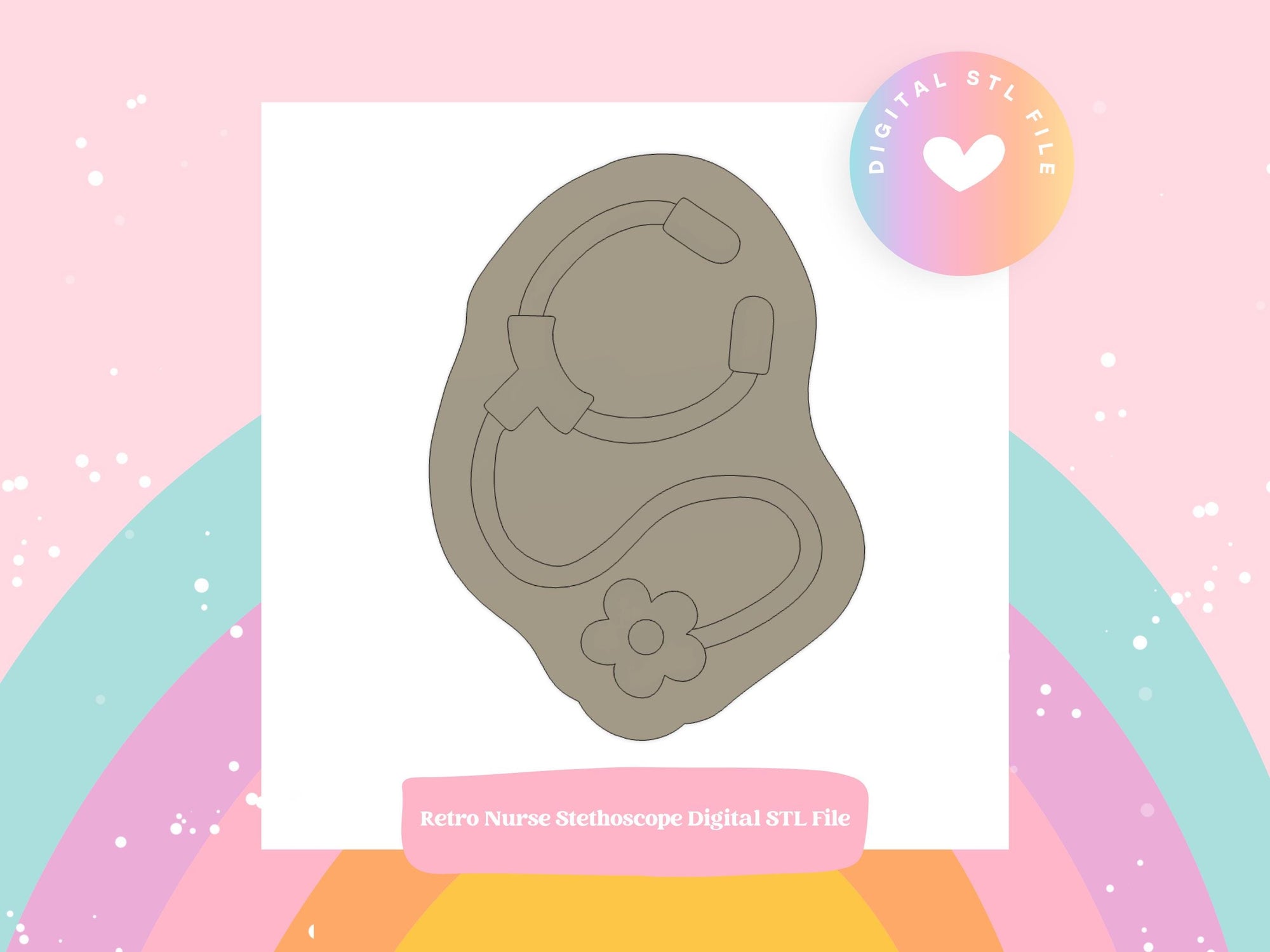 Retro Nurse Stethoscope Digital STL File