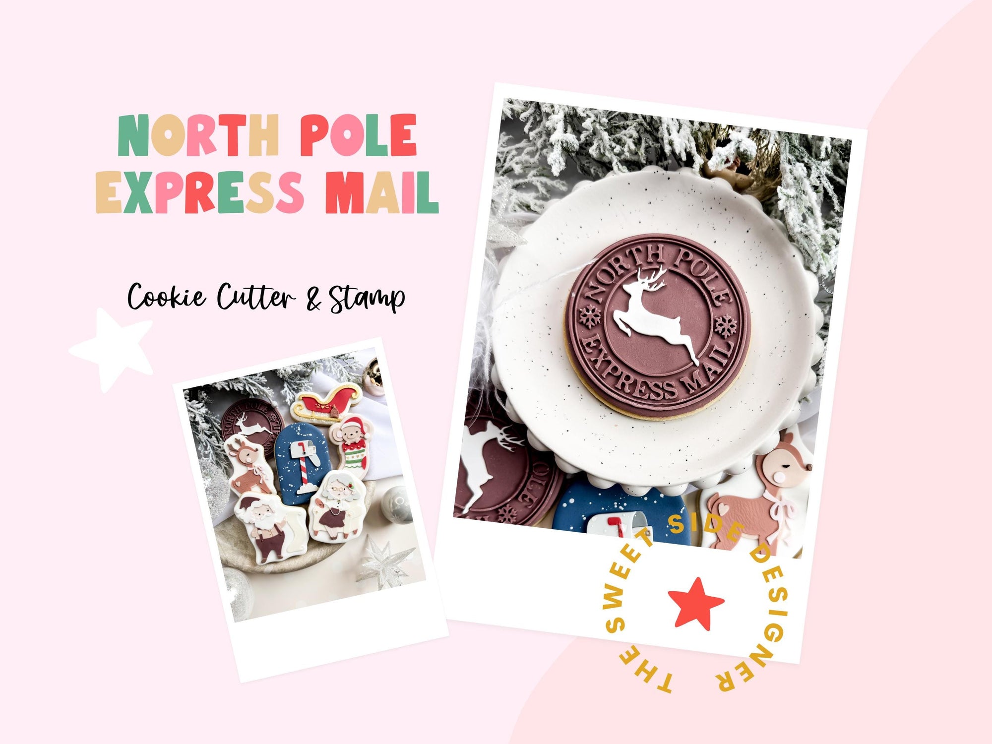 North Pole Express Mail Cookie Cutter &amp; Stamp